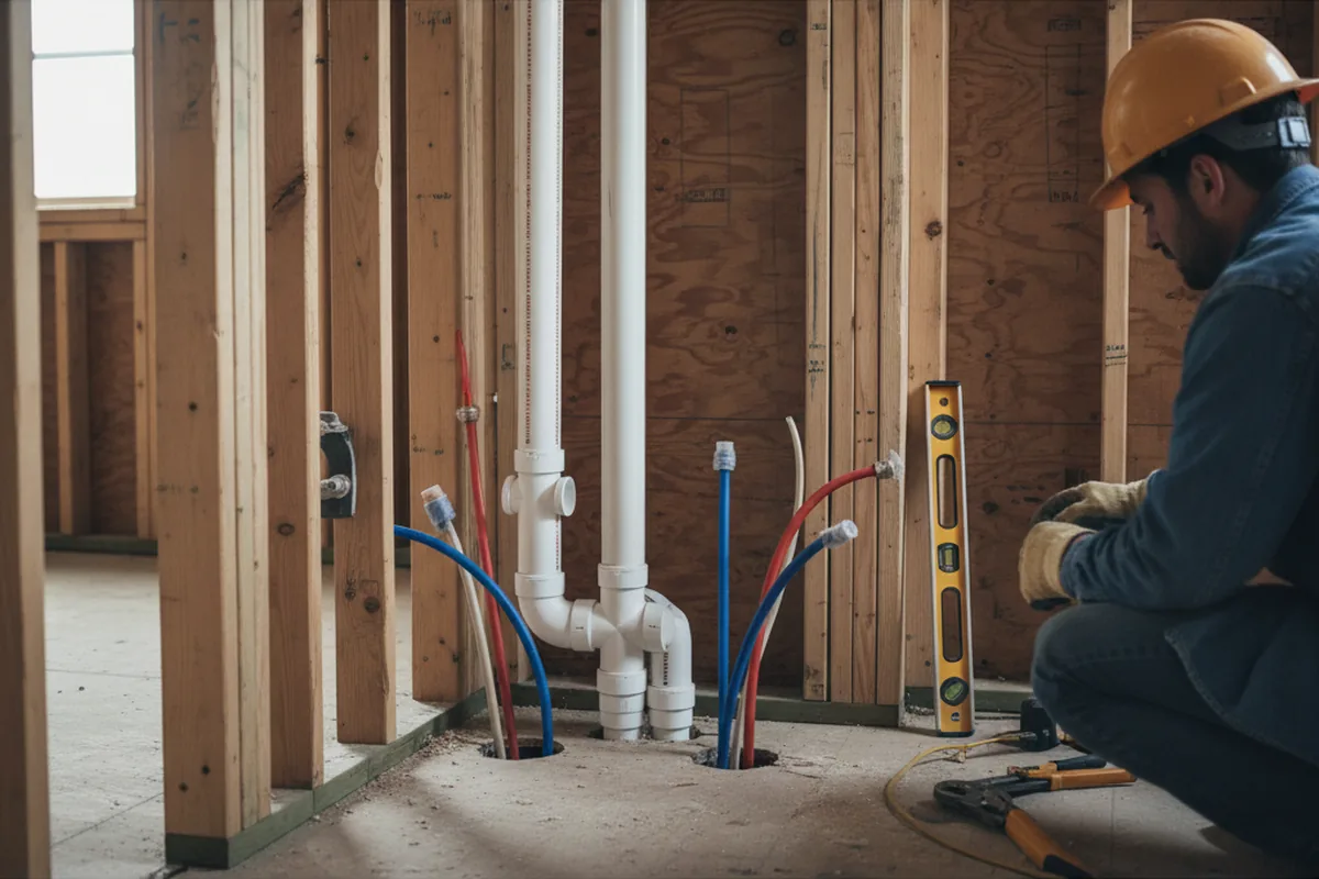 Drain and supply rough-in during Toilet Repair and Installation in Bonsall